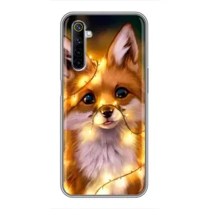 Чехлы с картинкой Лисички для Realme 6 (VPrint) (Лисичка в гирляндах)