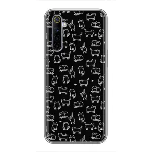 Чехол с принтом для Realme 6 (AlphaPrint) Модные коты (Меленькие котики)