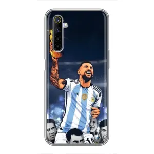 Чехлы для Realme 6 (Leo чемпион) (AlphaPrint) (Месси с кубком)