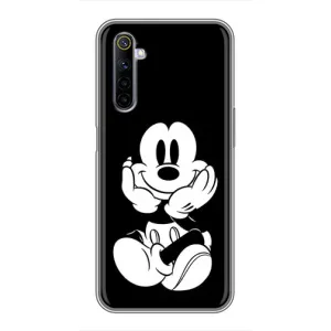 Эксклюзивный чехол для Realme 6 (AlphaPrint - Мультяшные) (Микки на черном)
