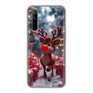 Яскравий чохол для Realme 6 з Зимові Оленята (Олень серед подарунків)