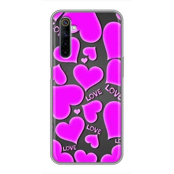 Чехол с принтом «Pink hearts» для Realme 6