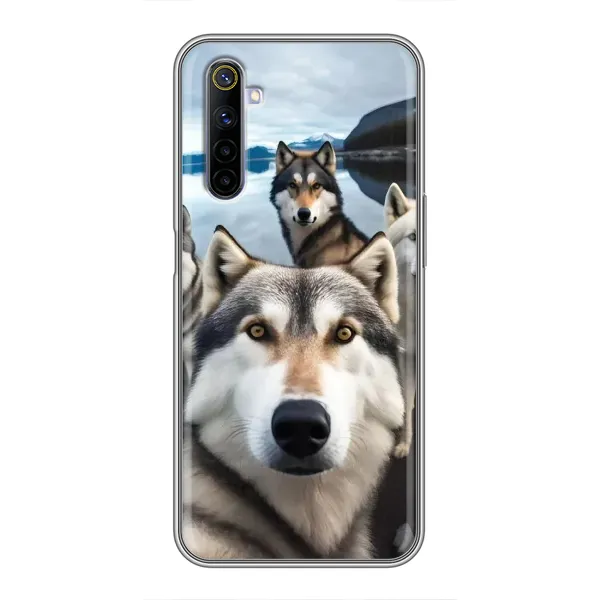 Чехол с принтом «Селфи ХАски» для Realme 6