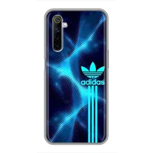 Чехлы Адидас для Realme 6 (AlphaPrint) (Синий Адидас)
