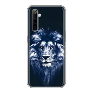 Чехол со Львом для Realme 6 (VPrint) (Синий Лев)