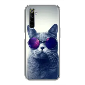 Чехол с принтом для Realme 6 (AlphaPrint) Модные коты (Стильный кот)