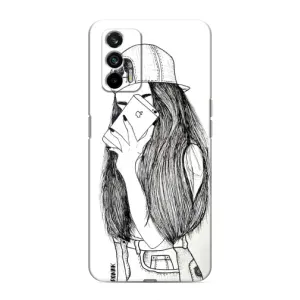 Чехол с печатью для Realme 7 Pro - (Мода) (AlphaPrint) (Фото девочки)