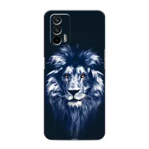 Чохол з картинкою ЛЕВ для Realme 7 Pro (VPrint) (Синій Лев)