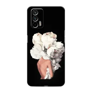 Чехлы (ART) Цветы на Realme 7 (VPrint) (Белые цветы)