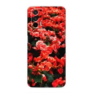 Чехлы с Цветами для Realme 7 (VPrint) (Цветы красные)