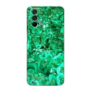 Мраморный чехол на Realme 7 (VPrint) (Салатный Мрамор)