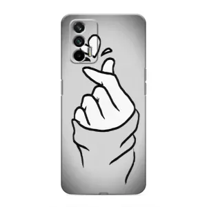 Чохол з принтом для Realme 7 (AlphaPrint - Знак сердечка) (Значок Love)