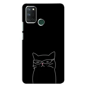 Чехол с рисунком кот на Realme 7i (Равнодушный кот)