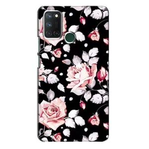Чохли з квітами для Realme 7i (VPrint) (Квіти на чорному)
