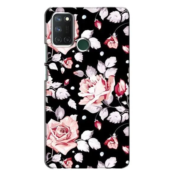 Чехол с принтом «Цветочки на черном» для Realme 7i Чехол с принтом «Цветочки на черном» для Realme 7i