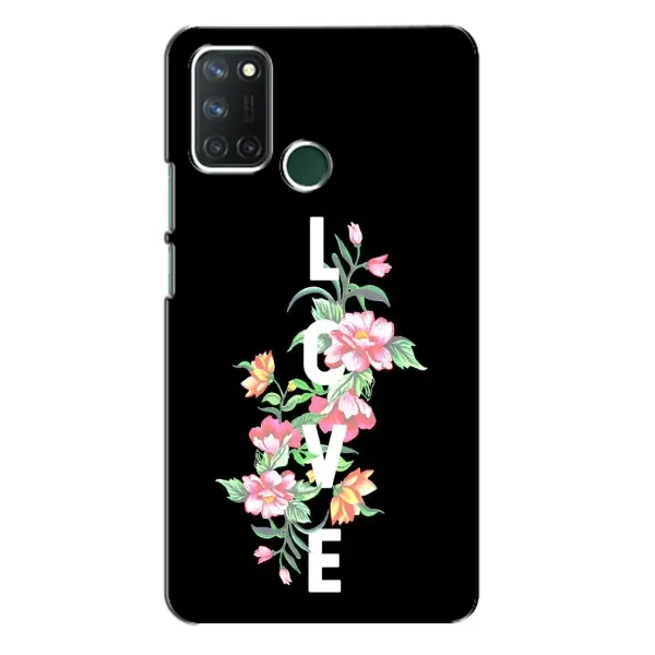 Чохол з принтом «Квіти LOVE» для Realme 7i