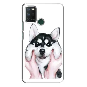 Чохол з Хаскі Realme 7i - (AlphaPrint) (Хаскі улибака)