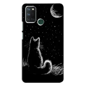Чохол з принтом для Realme 7i (AlphaPrint) Модні коти (Котик і місяць)