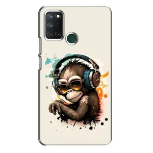 Чохол з Мавпами Realme 7i - (AlphaPrint) (Макака в навушниках)