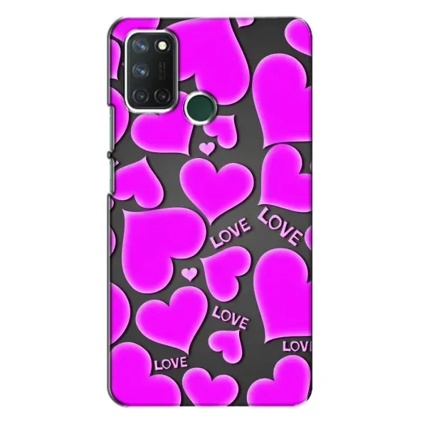 Чохол з принтом «Pink hearts» для Realme 7i