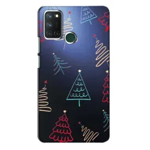 Зимні Чохли для RealMe 7i => РилМі 7і - прозорий фон (Різдвяні ялинки)