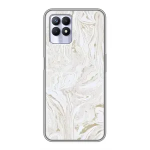 Мраморный чехол на Realme 8 Pro (VPrint) (Белый мрамор)