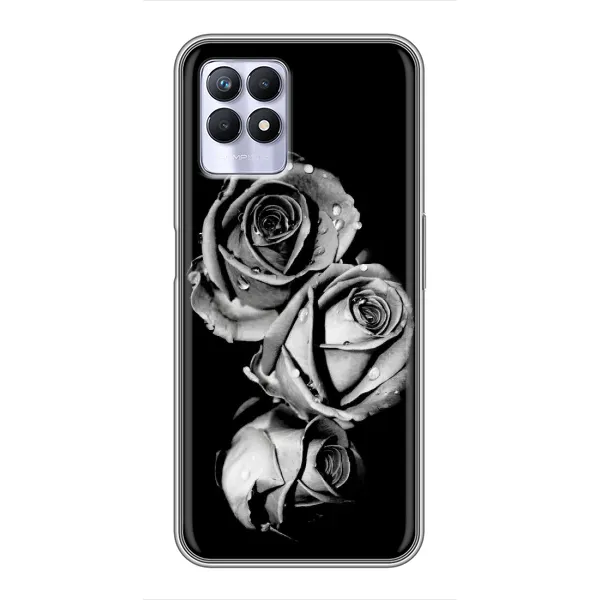 Чехол с принтом «Черная роза» для Realme 8 Pro