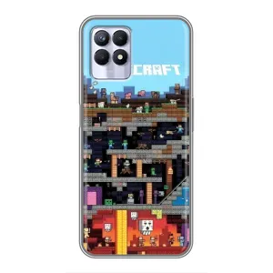 Чехол Майнкрафт на Realme 8 Pro (AlphaPrint) Minecraft (фон Minecraft)