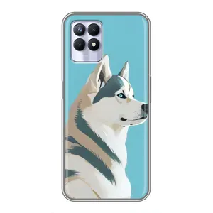 Чохол з Хаскі Realme 8 Pro - (AlphaPrint) (Хаскі арт)