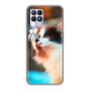Чехол на Реалми 8 Про с Котами (VPrint) (Котик с бабочкой)
