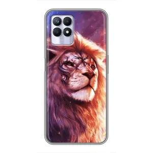 Чехол со Львом для Realme 8 Pro (VPrint) (Красочный Лев)