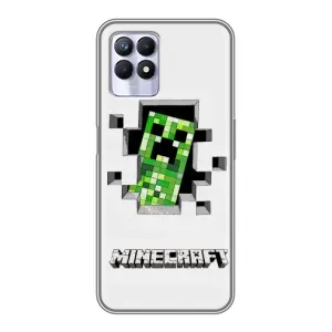 Чехол Майнкрафт на Realme 8 Pro (AlphaPrint) Minecraft (крипер Майнкрафт)