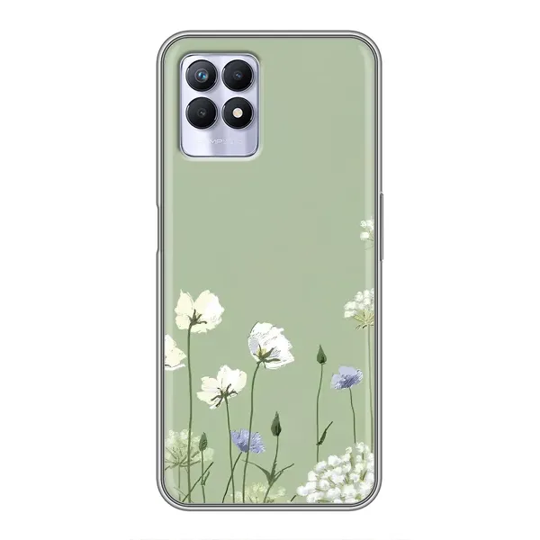 Чехол с принтом «Цветы на зеленом» для Realme 8 Pro Чехол с принтом «Цветы на зеленом» для Realme 8 Pro
