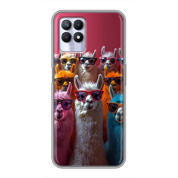 Чехол с принтом «Ламы в очках» для Realme 8 Pro