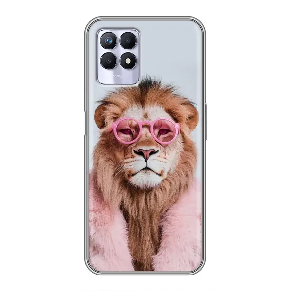 Чехол с принтом «Лев в очках» для Realme 8 Pro