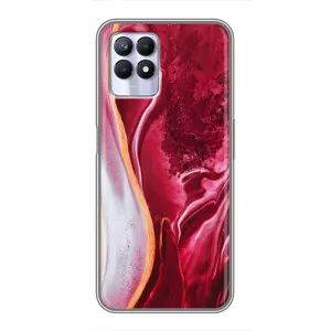 Чохол для RealMe 8 Pro - з принтом (Дизайнерські) (AlphaPrint) (Мрамор червоний)