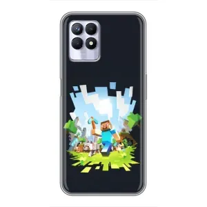 Чехол Майнкрафт на Realme 8 Pro (AlphaPrint) Minecraft (персонажи Minecraft)