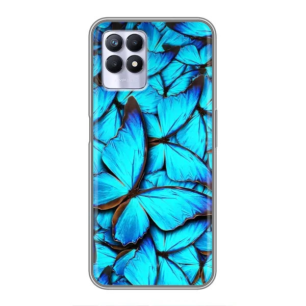 Чехол с принтом «Синие бабочки» для Realme 8 Pro