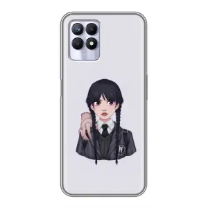 Чехлы Венсдей на Realme 8 Pro Уэнсдей (AlphaPrint) (Уэнздей и Вещь)