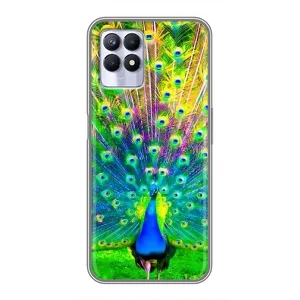 Чехол с птицами на Realme 8 Pro (VPrint) (Яркий Павлин)