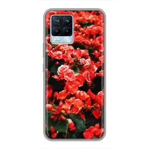 Чохли з квітами для Realme 8 (VPrint) (Квіти червоні)