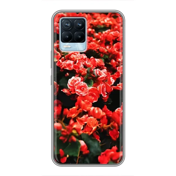 Чохол з принтом «Квіти червоні» для Realme 8