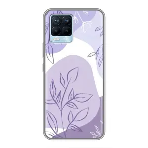 Силконовий чохол з принтом в квітах на Realme 8 (Фіолетове листя абстракція)