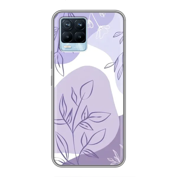 Чохол з принтом «Фіолетове листя абстракція» для Realme 8