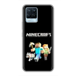 Чехол Майнкрафт на Realme 8 (AlphaPrint) Minecraft (герои Minecraft)