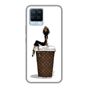 Чехлы Луи Витон для Realme 8 (AlphaPrint - LOUIS VUITTON) (кофе LOUIS VUITTON)