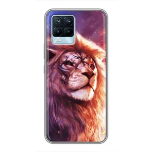 Чохол з картинкою ЛЕВ для Realme 8 (VPrint) (Красочний Лев)