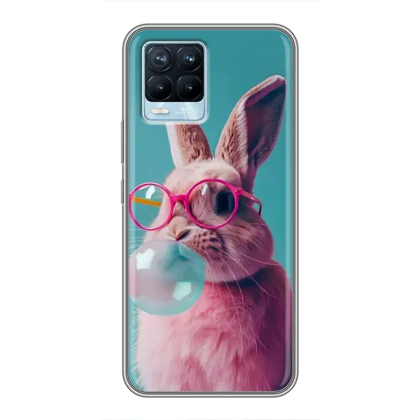 Чохол з принтом «Кролик в окулярах» для Realme 8