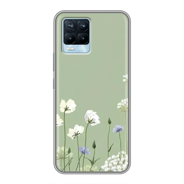Чохол з принтом «Квіти на зеленому» для Realme 8