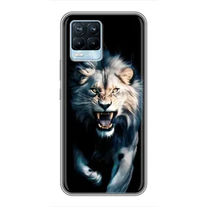 Чохол з картинкою 'Хижаки' для Realme 8 (Лев у темряві)